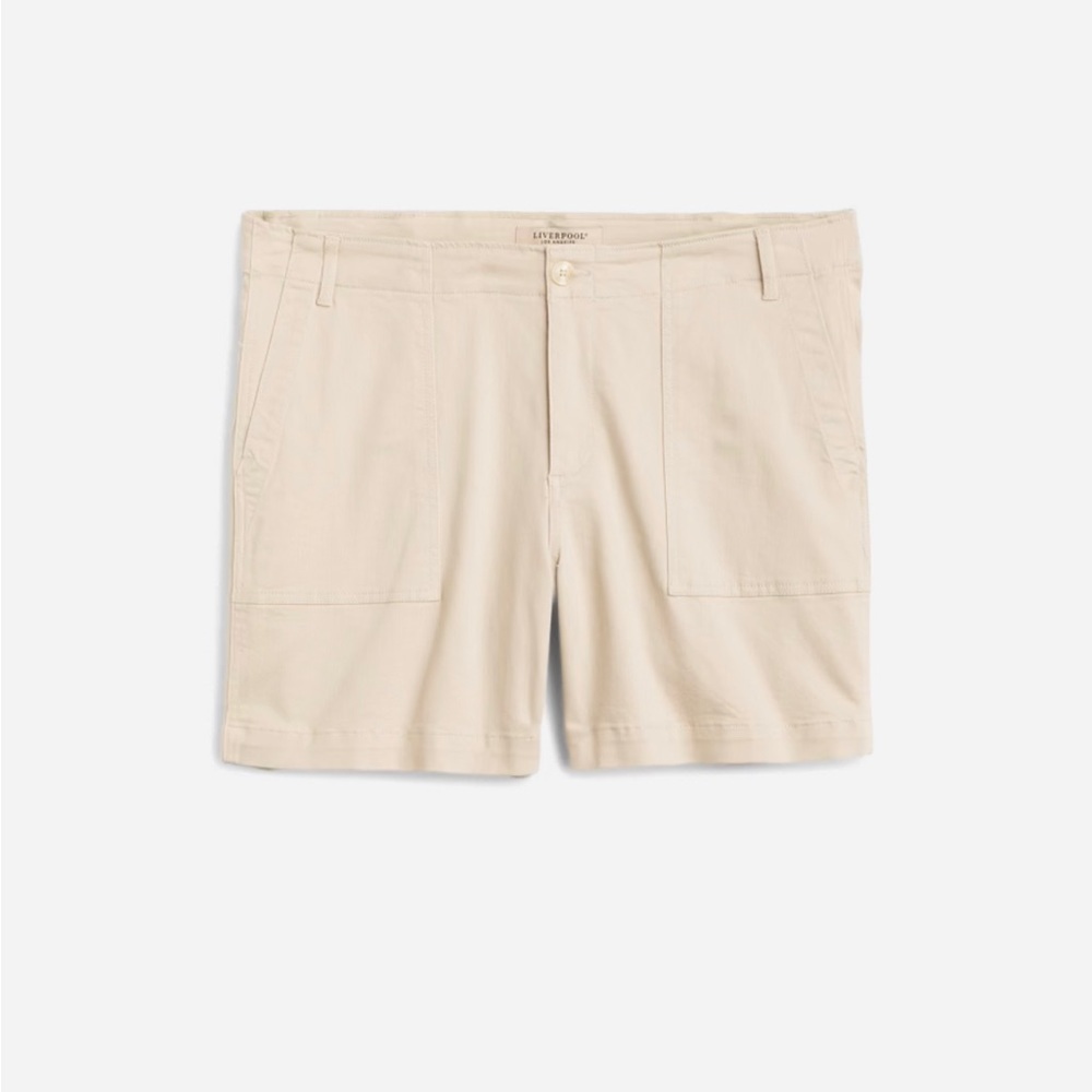 Women’s 16W Liverpool Donnie Eco Utility Short - Off-White 5” inseam